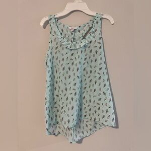 Candie's light blue Sleeveless Ruffled ice cream Blouse, juniors size XS